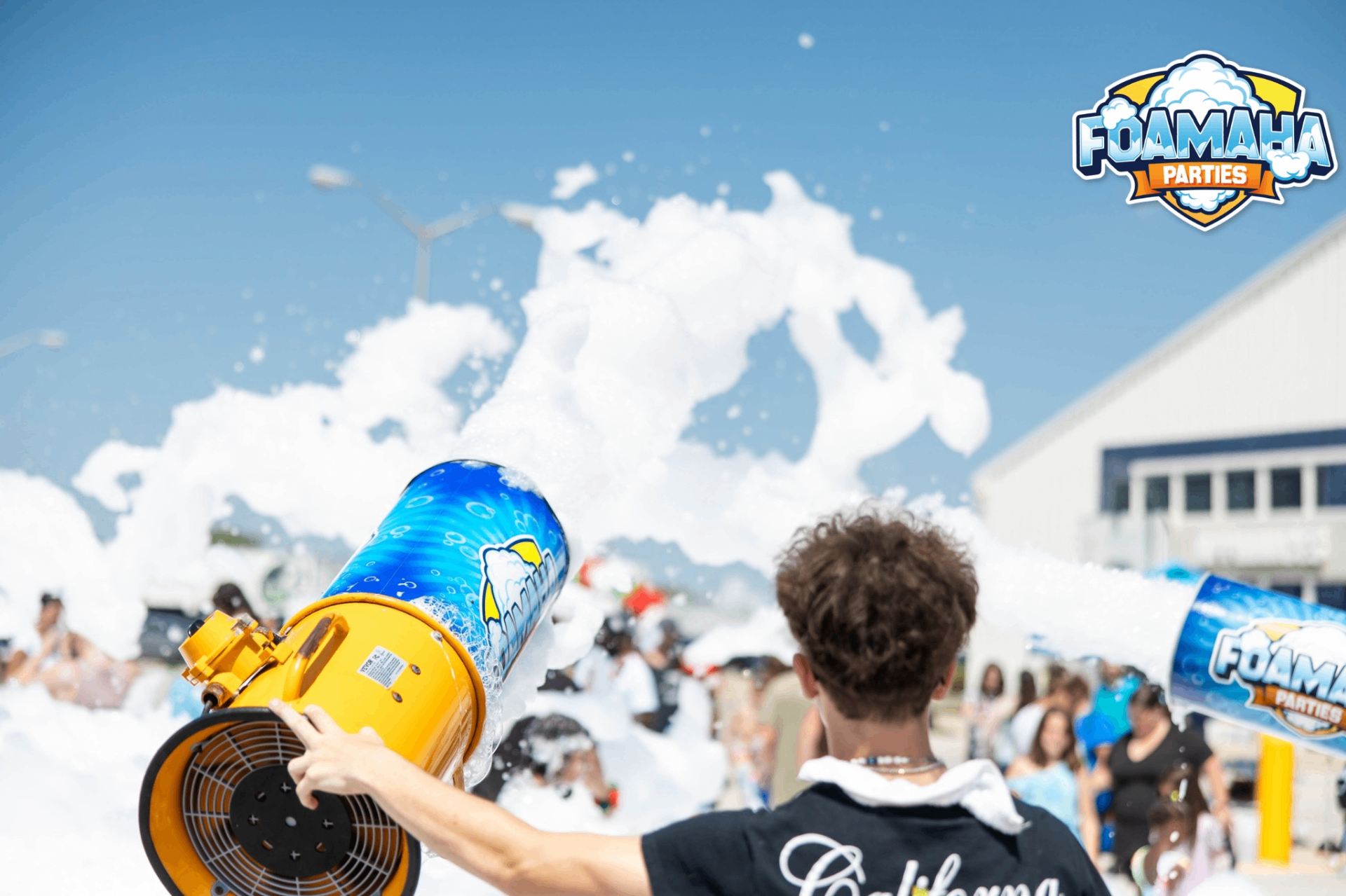 Operator firing foam cannon
