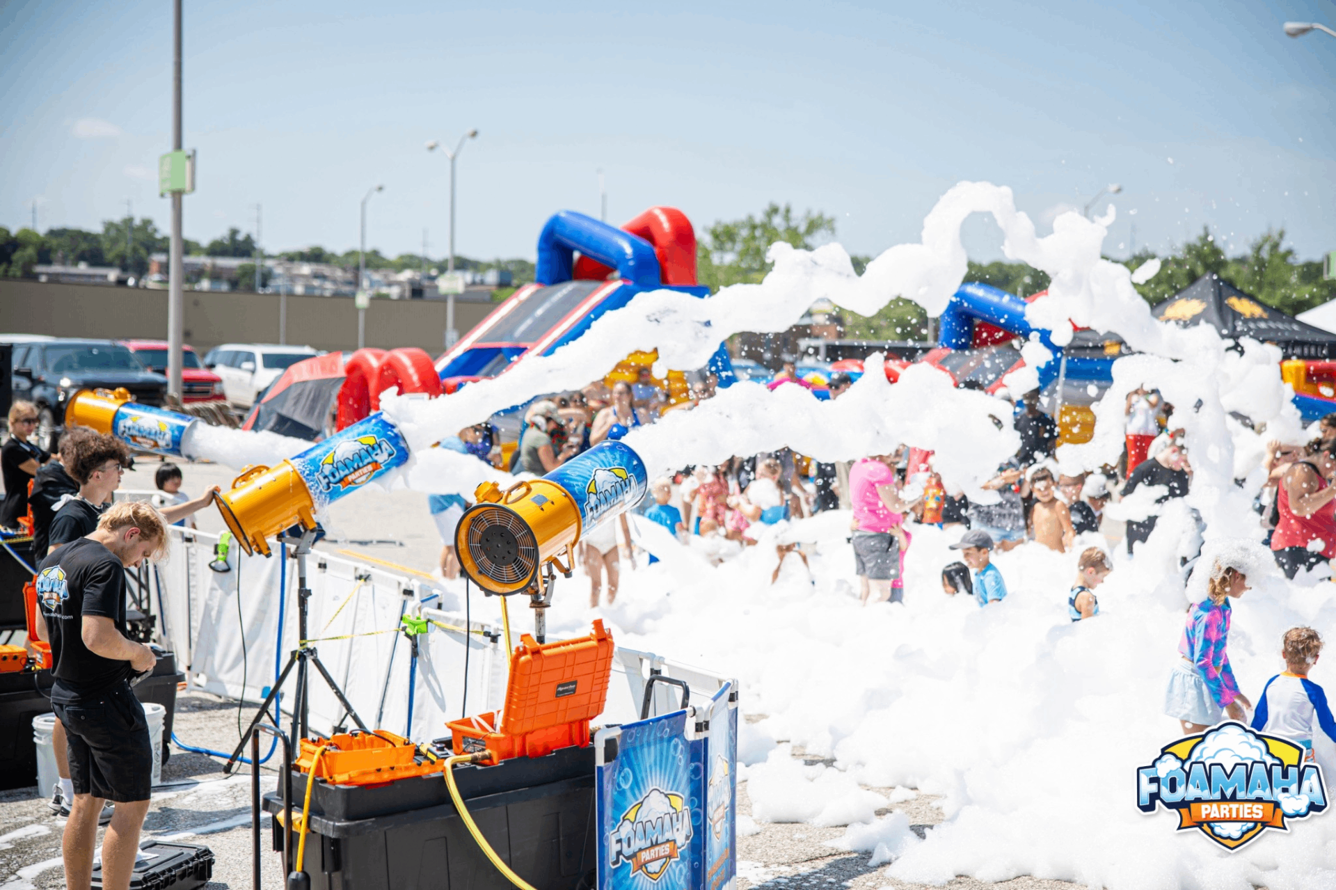 Foam cannon crowd moment